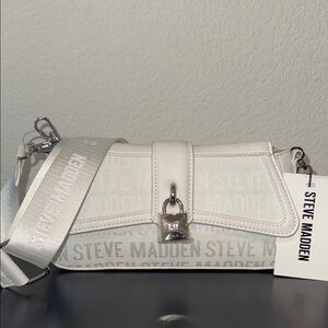 Steve Madden White Crossbody Bag with Double straps and coin wallet